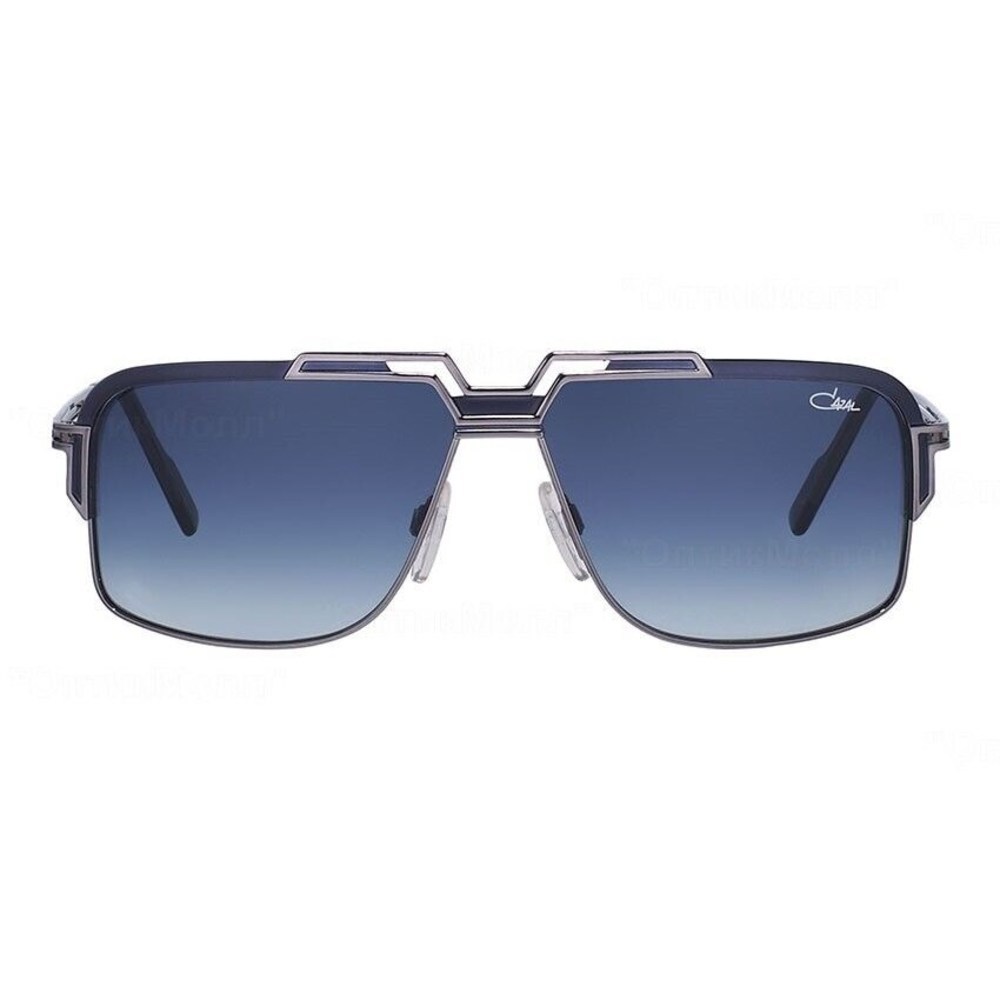 Cazal Rectangle Sunglasses 9103-003 Night Blue Gunmetal Frame Blue Lenses - Picture 2 of 4